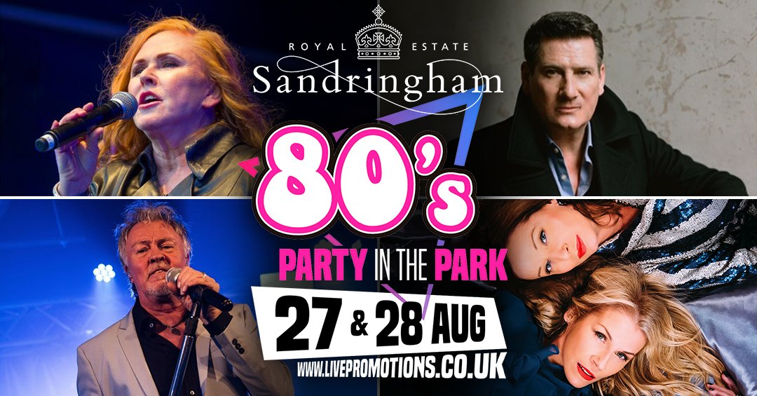 livepromsmusic's tweet image. Party in the Park at Sandringham Estate!
Saturday 27th August- Bananarama, Paul Young, Go West, The Signatures &amp;amp; Wild Boys. Sunday 28th August- Tony Hadley , T’Pau , Carol Decker and Toyah. 
Book your tickets today
livepromotions.co.uk
#concert #80sconcert #sandringhamestate