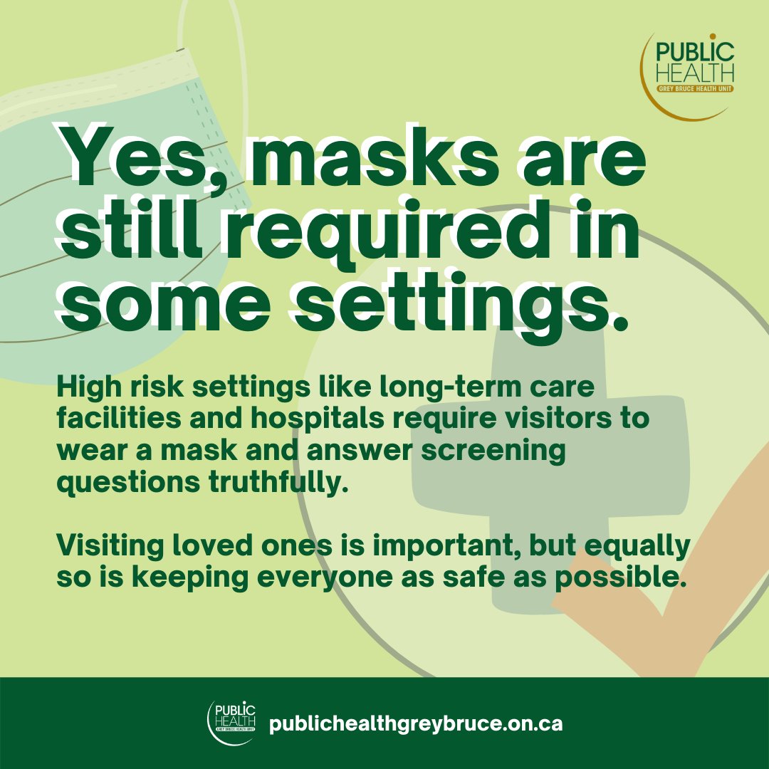 GBPublicHealth's tweet photo. Let's keep doing what we can to keep everyone safe.

Yes, high-risk indoor settings like hospitals and long-term care facilities will still require you to answer screening questions and wear a mask after masking requirements lift for most public settings on March 21st. https://t.co/QixcjjbsLr