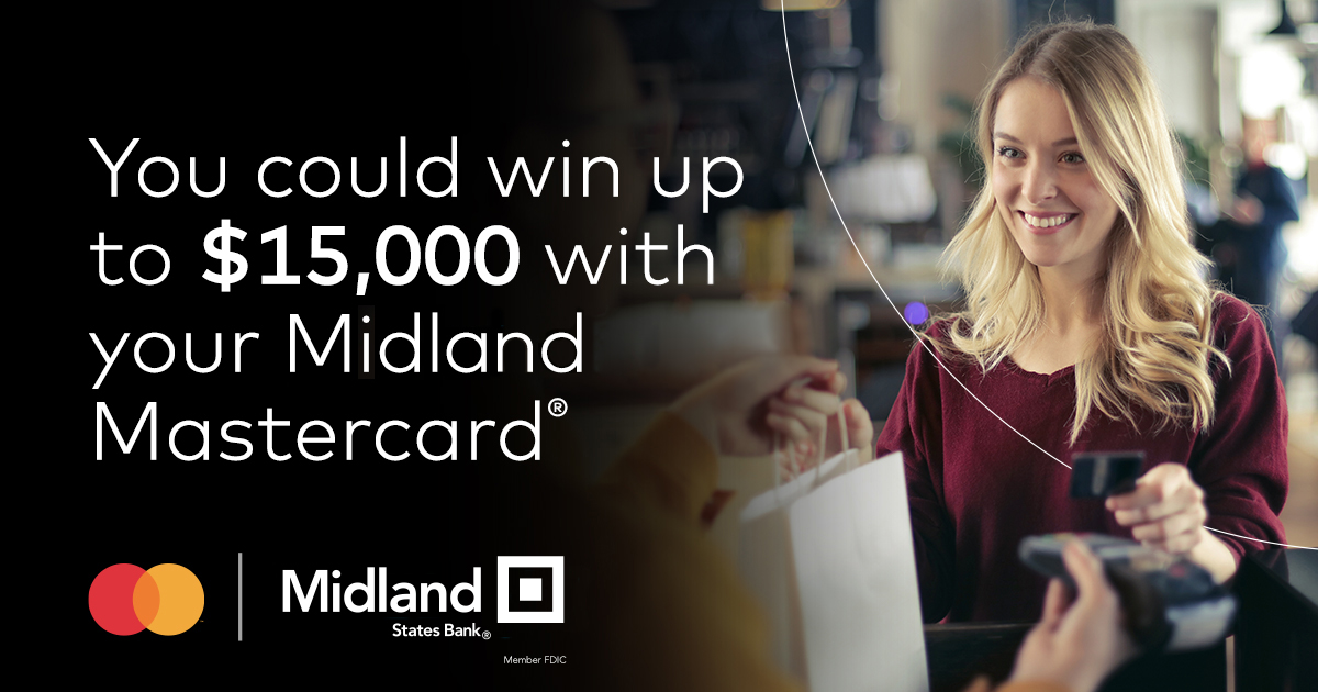 You could receive a statement credit of $75 to $15,000 when you use your Midland States Bank Mastercard now until 3/31/22. No Purch. Nec. Mastercard cardholders before 1/1/22, U.S. res 18+. Ends 3/31/22. Rules: ow.ly/Gcq050HGGSt