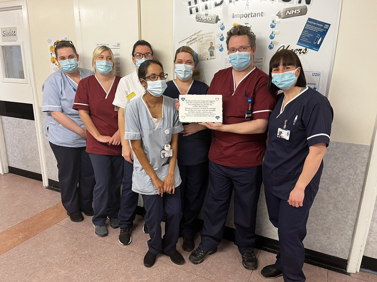 Lovely gift from a patient who was cared for with by us on ward 5. Super  proud of our amazing team.