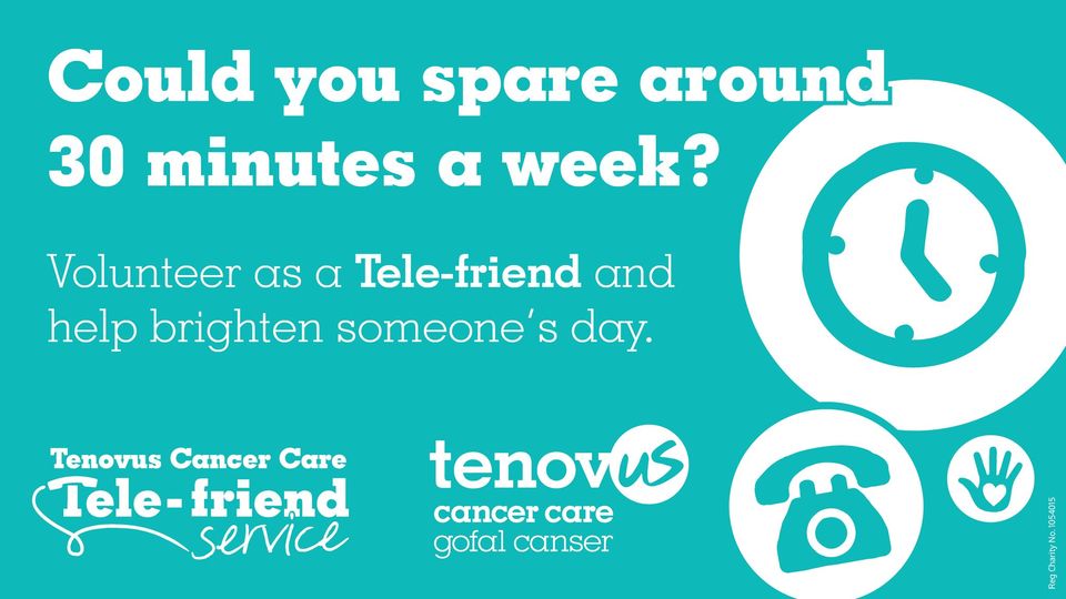 30 minutes a week doesn’t sound that much does it, but within that 30 minutes you have made a difference to someone affected by Cancer. Have you considered signing up to become a Tele-friend volunteer? Click the link tenovuscancercare.org.uk/volunteer-list…