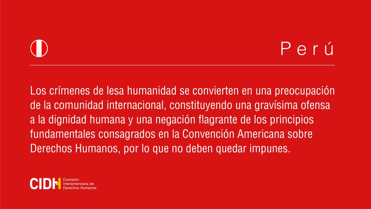CIDH's tweet photo. #Perú🇵🇪 #CIDH manifiesta profunda preocupación por la decisión del @TC_Peru que ordena la libertad de Alberto Fujimori. Afecta el derecho a la justicia de las víctimas y obstaculiza el cumplimiento de obligaciones internacionales de @CorteIDH en los casos Cantuta y Barrios Altos. https://t.co/W3fPZk3och