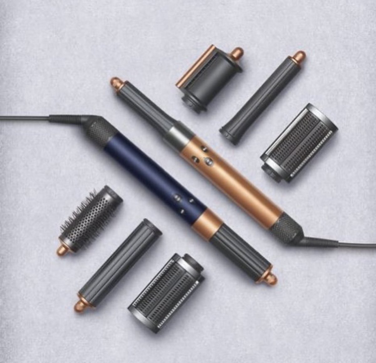 Trendmood's tweet photo. #Revealed 🚨NEW! And improved @Dyson Airwrap Styler $599. You can now switch up the direction of the curl without changing out the curling barrel. 
Also includes some new attachments.  individual attachments around $39.99 
#ComingSoon Summer 2022 https://t.co/uF78e8YtIp