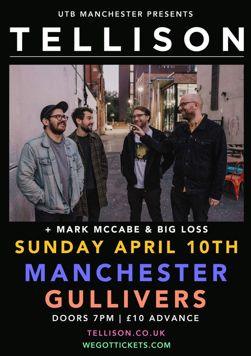 Thrilled to have added Mark McCabe and <a href="/biglossband/">Big Loss</a> to the Tellison show in Manchester next month!