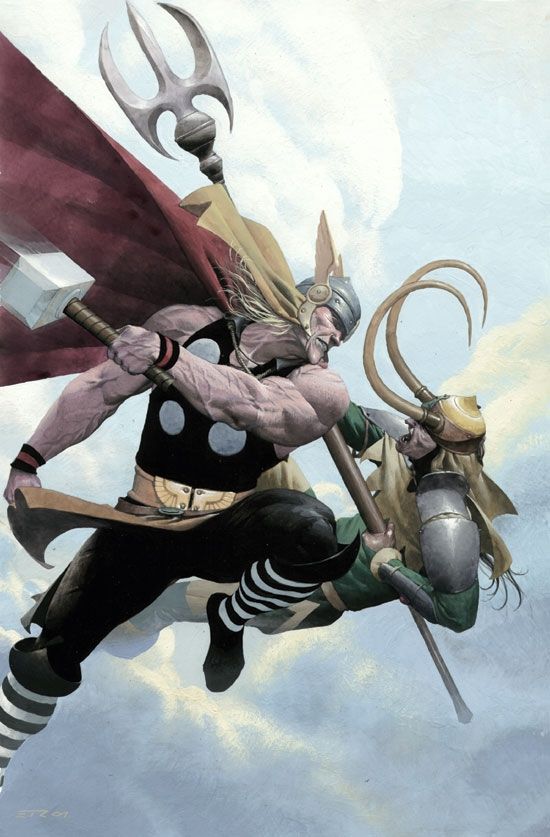 RT @theaginggeek: Thor vs. Loki by Esad Ribic 
#Thor #Loki https://t.co/sJEH4mK8fw