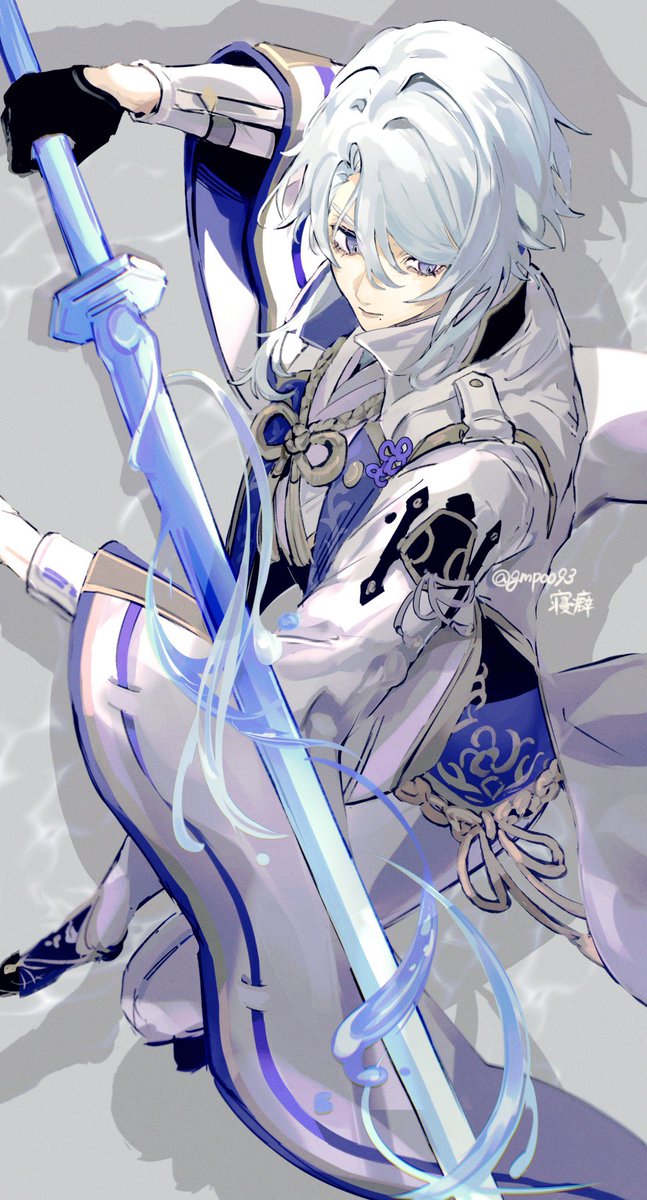 kamisato ayato 1boy weapon male focus sword holding weapon holding solo  illustration images