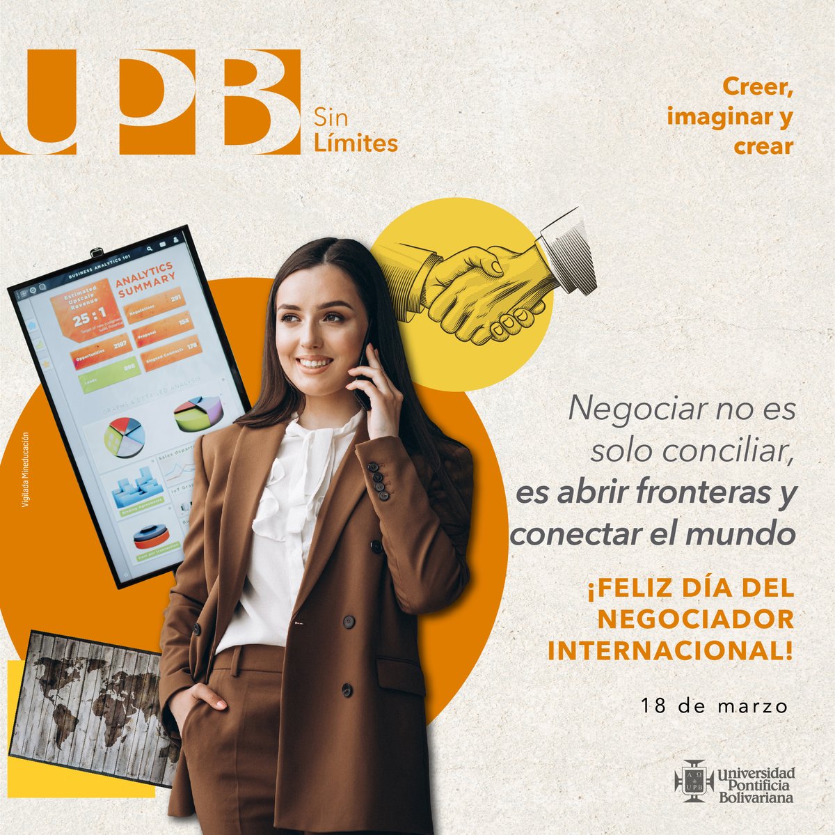 upbcolombia's tweet photo. #FelizDíadelNegociadorInternacional🎊💼
Gracias por ser una conexión con el mundo🌎 liderando con humanismo proyectos y negocios que impactan vidas y organizaciones👏😊 https://t.co/zbgeNFtvpm