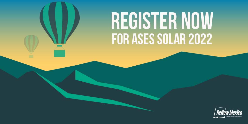 Re_NewMexico's tweet photo. American Solar Energy Society’s SOLAR 2022 conference is right around the corner! The deadline to register for early bird discounts on passes, events, workshops and tours is March 31. Find out more>>>https://t.co/aebB2i7Wef
#renewableenergy #windenergy #solarenergy #savetheplanet https://t.co/9HL1gwxjfR