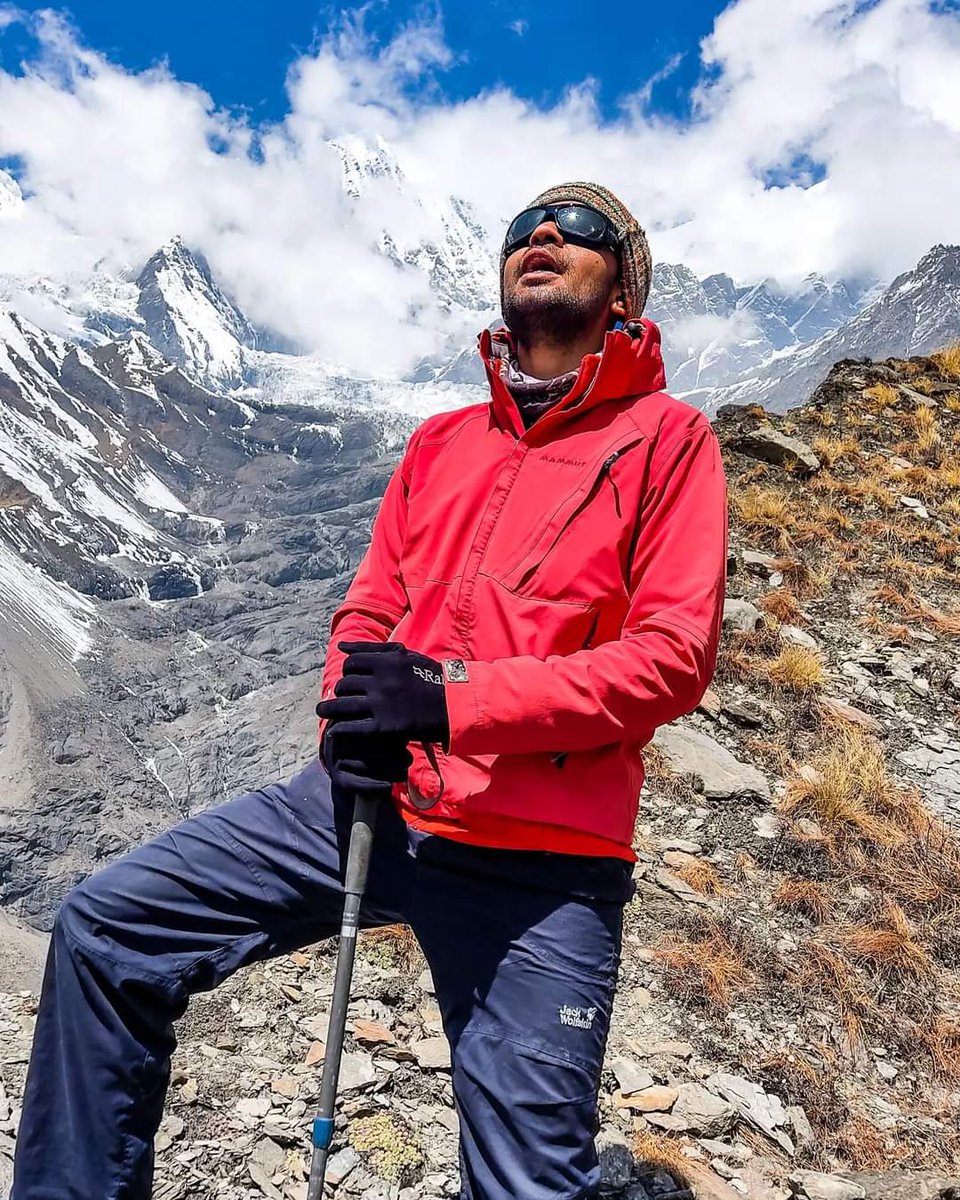 Legit reaction every time I looked up on the mighty Annapurna 1 Peak from it's base camp. It's presence has the power to dissolve you completely

Sometimes I wonder, what would have my life been without the mountains? Deeply longing to be up there once again.

#AnnapurnaNoO2