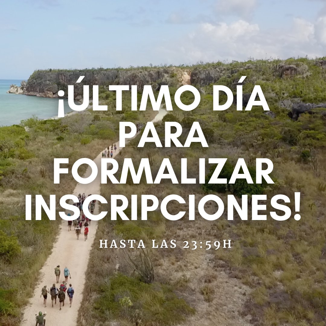 España Rumbo al Sur (@espanarumbosur) on Twitter photo Si aún no has formalizado tu inscripción para la XVII edición de España Rumbo al Sur, ¡date prisa porque el plazo acaba hoy!
📩 Escríbenos a solicitudesers@gmail.com si tienes cualquier duda.
🏃 ¡CORRE QUE ES EL ÚLTIMO DÍA! 🏃
.
.
.
#EspanaRumboAlSur #ERS2022 Si aún no has formalizado tu inscripción para la XVII edición de España Rumbo al Sur, ¡date prisa porque el plazo acaba hoy!
📩 Escríbenos a solicitudesers@gmail.com si tienes cualquier duda.
🏃 ¡CORRE QUE ES EL ÚLTIMO DÍA! 🏃
.
.
.
#EspanaRumboAlSur #ERS2022