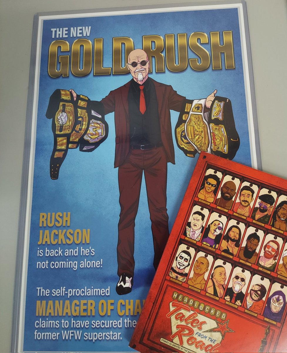 topropebelts's tweet photo. I received my @HeadlockedComic swag! Really proud to be a sponsor of the greatest wrestling comic series on the planet! #rushjackson #headlocked https://t.co/j9W4cnOrSn