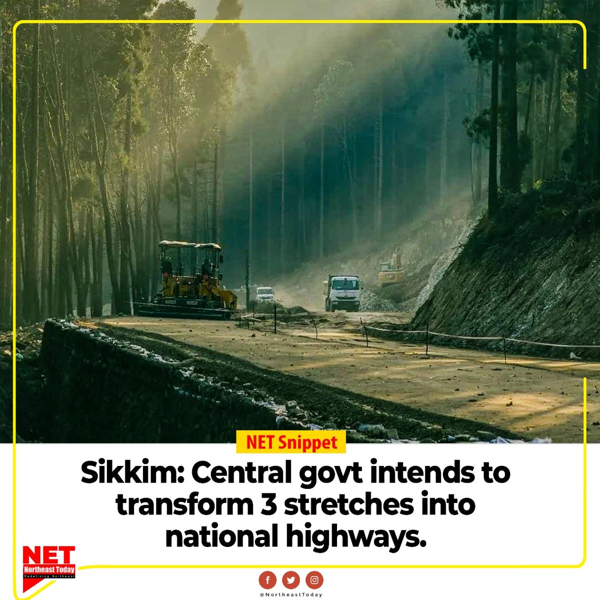 NortheastToday's tweet photo. #Sikkim | The Regional Office to Ministry of Road Transport & Highways in Guwahati has written a letter to Sikkim regarding declaration of three state Roads as National Highways (NH).
#NationalHighway #StateRoads #PublicWorksDepartment #CentralGovernment #NortheastToday https://t.co/3aqrAN5Uvf