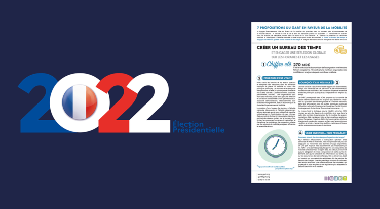 GART_officiel's tweet photo. "Créer un bureau des temps et engager une réflexion globale sur les horaires et les usages." C’est la sixième et avant-dernière proposition en faveur de la mobilité que nous vous présentons dans le cadre de l’élection présidentielle 2022.
> https://t.co/fKjcOG6MrC https://t.co/OKhAJsiKS1