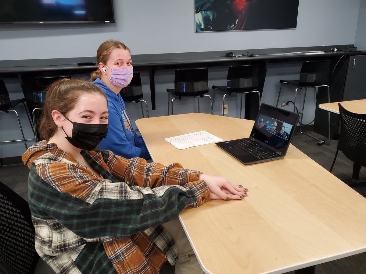 NNHS_WCL's tweet photo. What an exciting day in Madame Shamrock's French 1 class...Zooming with students in Corrèze, France! (1/2) https://t.co/5BhvYW6uNG