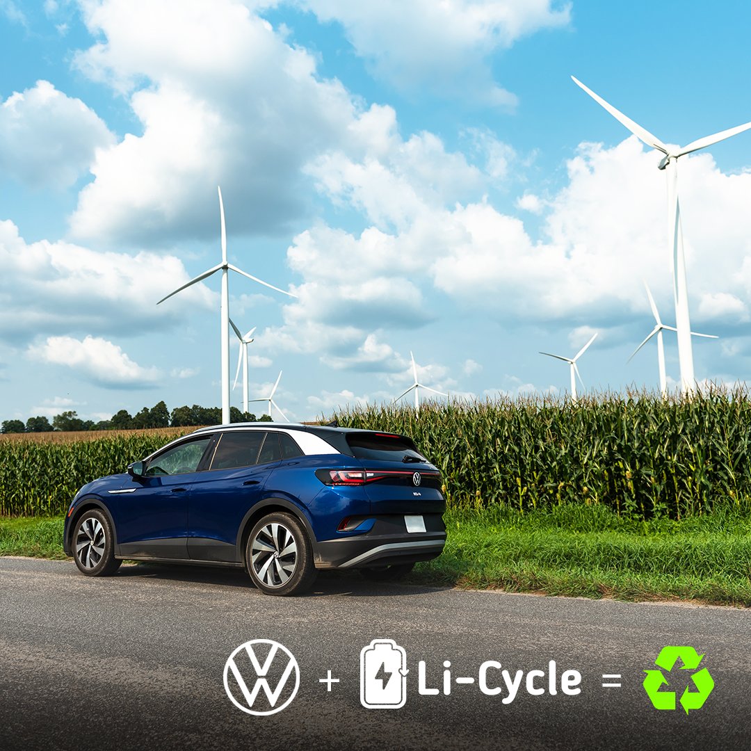 VWcanada's tweet photo. Furthering our commitment to a #sustainable future, we’re proud to announce our partnership with @Li_Cycle for full-service recycling of our #EV batteries. #GlobalRecyclingDay

🚙 https://t.co/yp5fMlgxk0 https://t.co/GNIkgIcuF7
