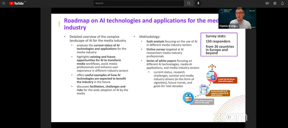 ai4mediaproject's tweet image. AI4Media coordinator Yiannis Kompatsiaris @kompats presenting the Roadmap on #AI technologies and applications for the #media industry, that will be soon available! Stay tuned.
#EuropeanAIWeek
@AI4EU @vision_claire