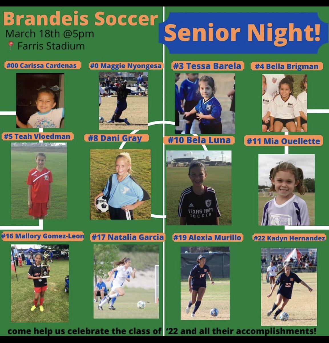 Brandeis_Soccer's tweet image. It’s SENIOR night! Come out and help us celebrate class of 22’ in our last district game against Madison. Farris @ 5pm!