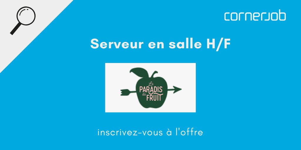 🙋‍♂️ Le Paradis du Fruit recherche des serveurs H/F !
Postulez ou partagez cette annonce autour de vous !
👉 loom.ly/8l1TXOc
Bon vendredi !✨

#cornerjob #cornerjob_fr #travail #emploi #offresdemploi #job #yournextjob #travailler #offredemploi #recrutement #rechercheemploi