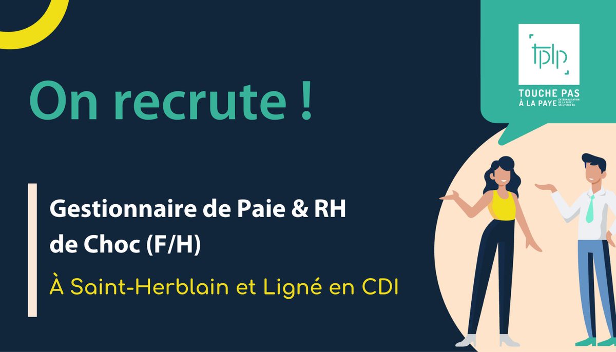 💥 Envie de relever de nouveaux challenges ? Rejoignez notre filiale Touche Pas à La Paye !
 
Nous avons plusieurs postes de Gestionnaire de Paie &amp; RH (F/H) à pourvoir !
🎯 CDI
📍 Saint-Herblain ou Ligné
⌛ Dès que possible
 
Pour Saint-Herblain 👉 lnkd.in/gnNxXPST