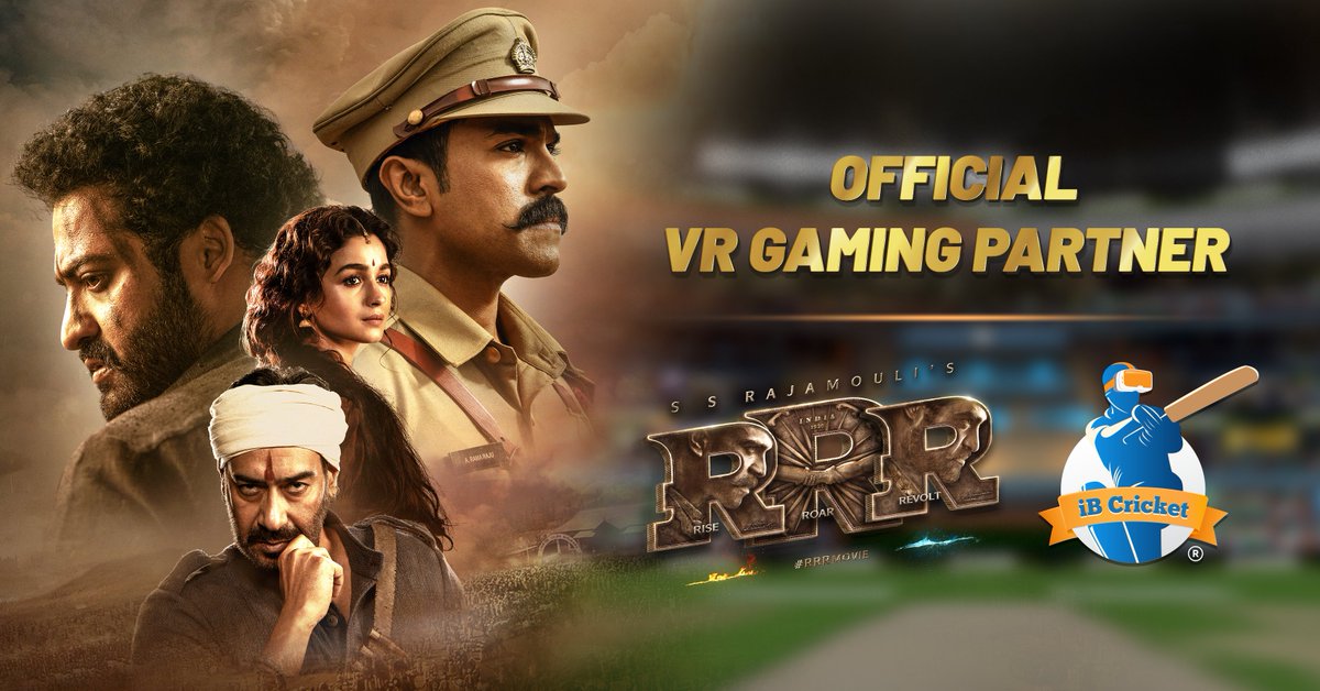 Glad to announce that iB Cricket is the Official VR Gaming Partner of <a href="/RRRMovie/">RRR Movie</a>
 
Get ready to experience Double Dhamaka with India’s Biggest Action Drama #RRRMovie &amp; the World’s Most Advanced VR Cricket #iBCricket