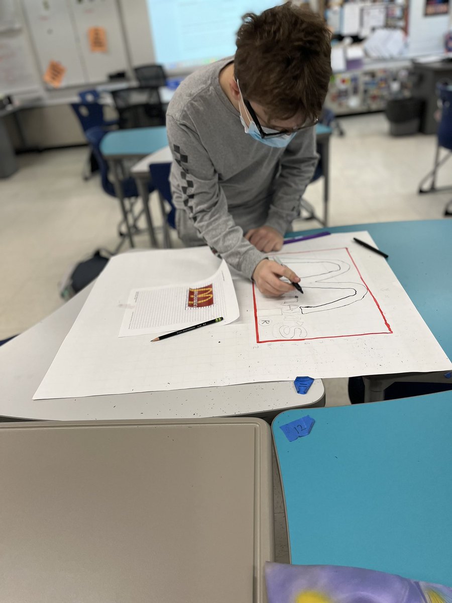 Integrating art skills into our math scale factor project as students dilate a logo of their choice. What a fun last day before spring break! #SMSPride #Engage109