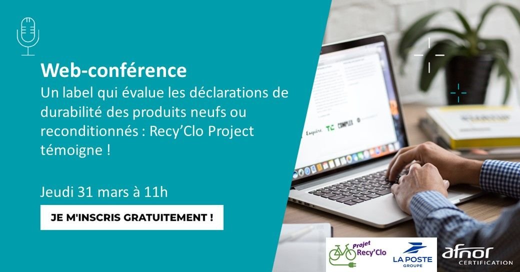 AFNOR's tweet photo. ♻️ Economie circulaire - Webconférence
📍31 mars | 11h-12h

Qu’est-ce qu’un produit vérifié « Robuste, Réparable, Recyclable » et quels sont ses avantages ?
👉Réponses avec #AFNORCertification et Recy'Clo.

> Inscrivez-vous : https://t.co/nF8icJrJL0
> https://t.co/R1mKgMqiby https://t.co/byFExWdWMf
