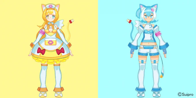 Suipro所属のVチューバー、メルベル(@MELBELL_door)ちゃんとマルベル(@MALBELL_door)ちゃん二人の新衣装をお仕立てしました。りくろまてぃっくのユニットらしい細部にも拘った衣装なので楽しんで貰えると嬉しいです。 