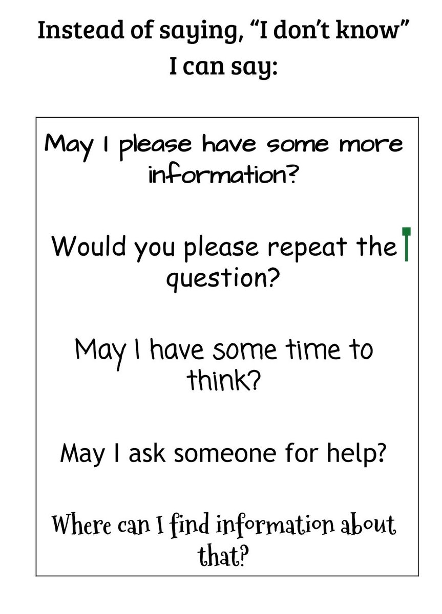 Mrs_Eyler's tweet photo. @_swelks @cultofpedagogy Reminds me of this "Banish I Don't Know" anchor chart I've used in the past! #engageFCPS https://t.co/YGd1zPSxwc