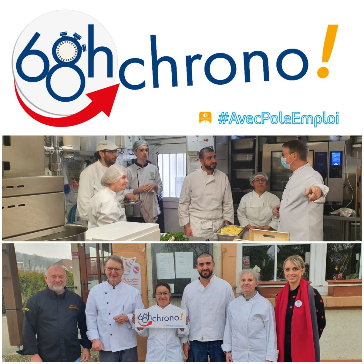 🔝68h'Chrono #HCR à l'agence @poleemploi_GE #Altkirch ▶ découverte de *l’auberge des 3 vallées* par des demandeurs d’emploi suivie d'une immersion pendant le service du midi auprès du personnel 👨‍🍳👩‍🍳 #TousMobilisés pour répondre aux besoins en recrutement de nos territoires 👏👏
