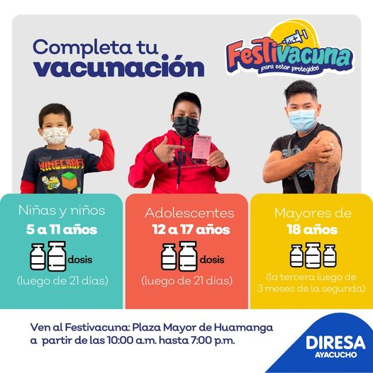 DIRESA_Ayacucho's tweet photo. 💉💪Completa tu vacunación contra la Covid-19 para prevenir más contagios, protegiéndote a ti y a tu familia. https://t.co/uJdqlkRJ2L