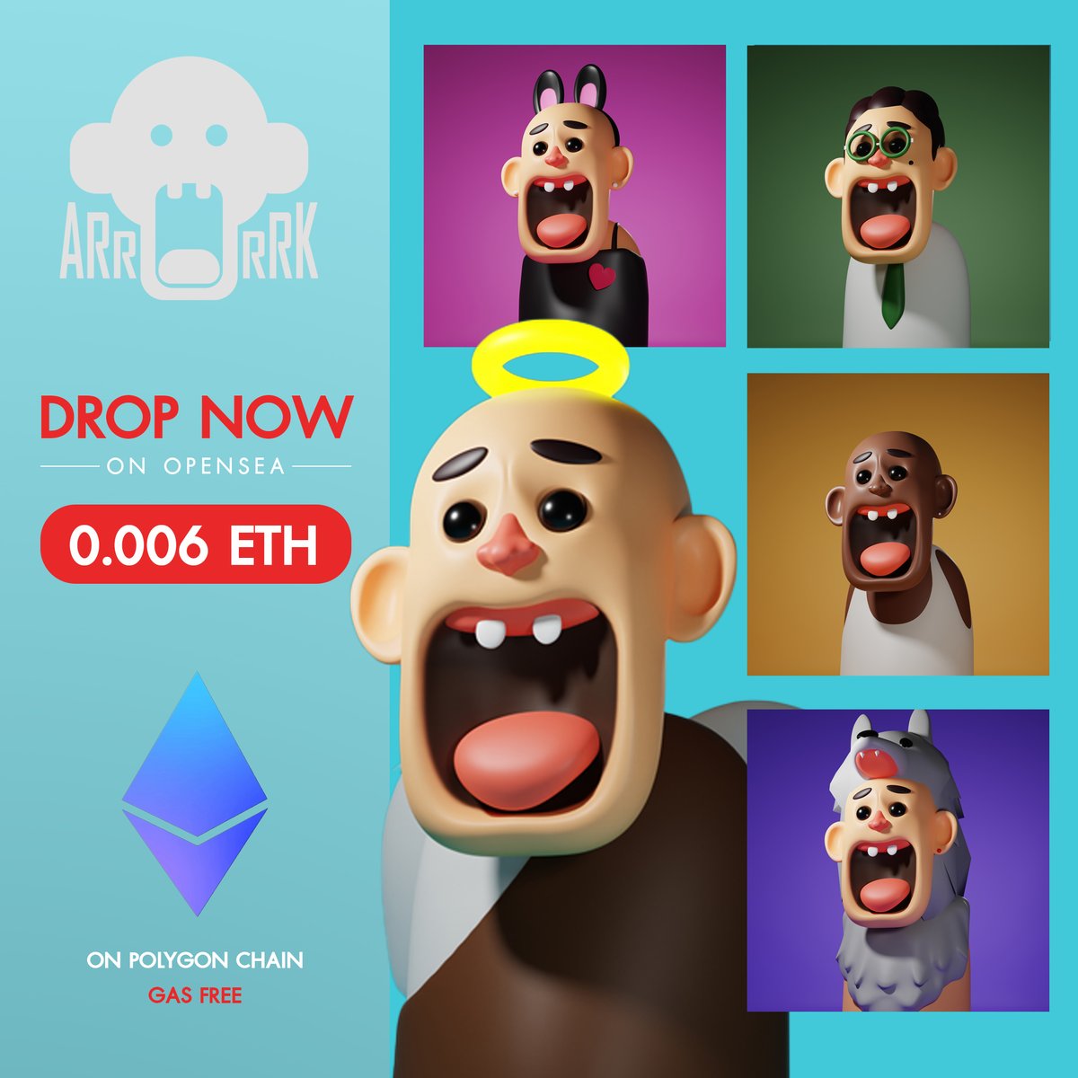 ARRRRK🤩NEW DROP !! 
👉opensea.io/collection/arr……

#NFTCommunity  #NFTartist #NFTdrop #nftcollector #NFTTHAILAND