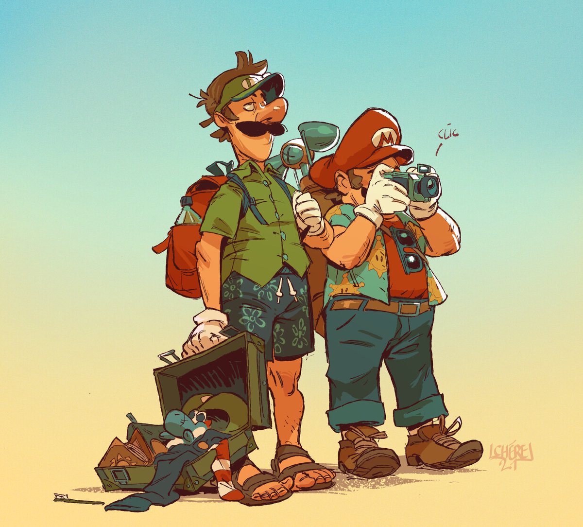 ArtStationHQ's tweet photo. Do you have any summer vacations planned? Maybe Léo Chérel's @cherelleo_art "Summer Mario Bros" can help inspire you: https://t.co/AnP74nLrXl

...
#FanArt #FanArtwork #Mario#MarioBros #Comics #LineArt #ComicArt #Ink #Nintendo #Drawing #DigitalArt #Summer #Summer2022 #ArtStationHQ https://t.co/tr1BP5vQoP