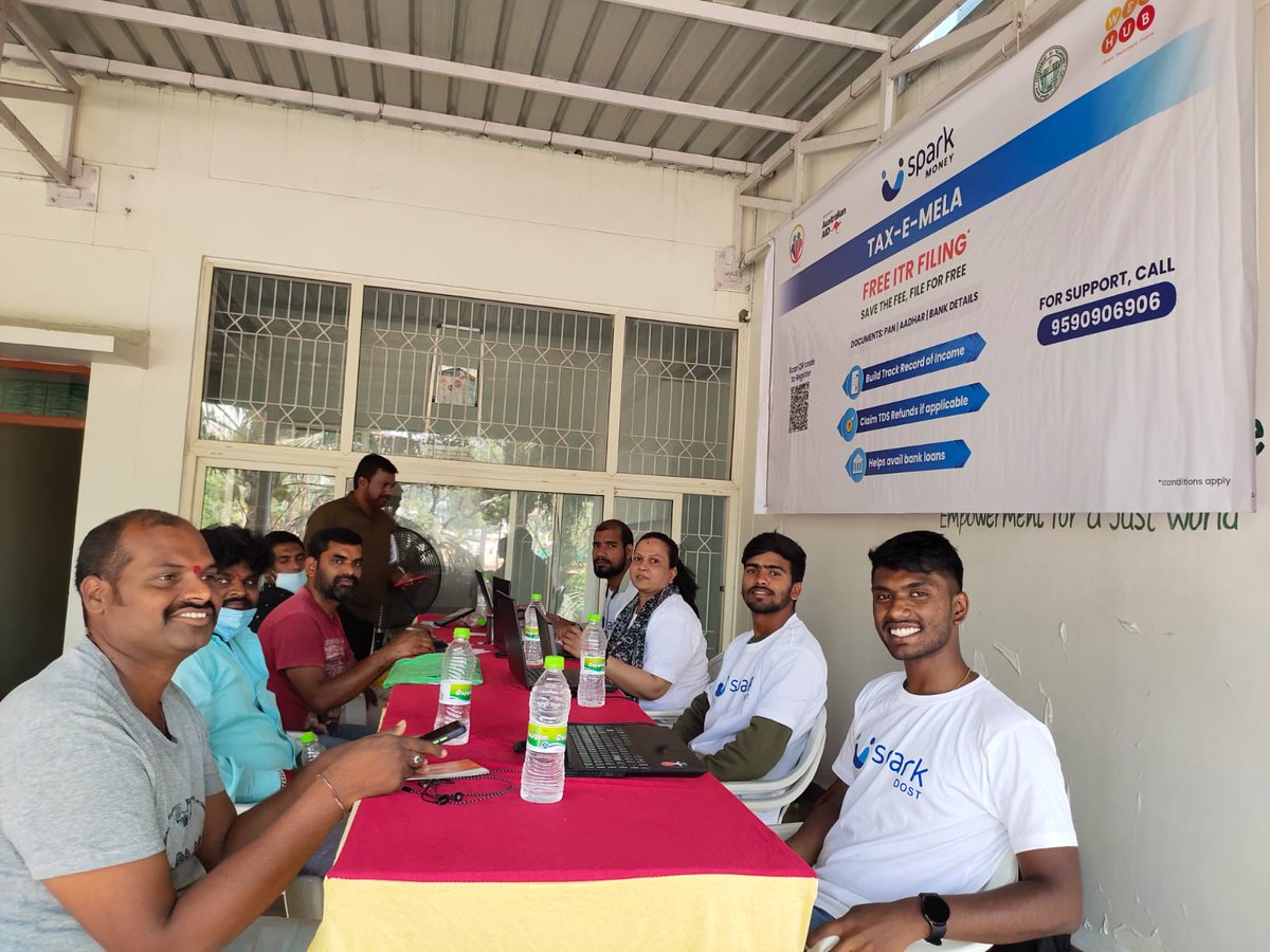 TheSparkMoney's tweet photo. Such a delightful day to start our TAX-E-MELA 2022, ITR Filing Campaign here in the beautiful city of #Hyderabad today.

On Day 1, 400+ Gig workforce were part of Tax-E- Mela, free tax filing campaign with support from @TGPWU @AusAID @WEHubHyderabad @TelanganaCMO @KTRTRS https://t.co/jsd0TZSLXl