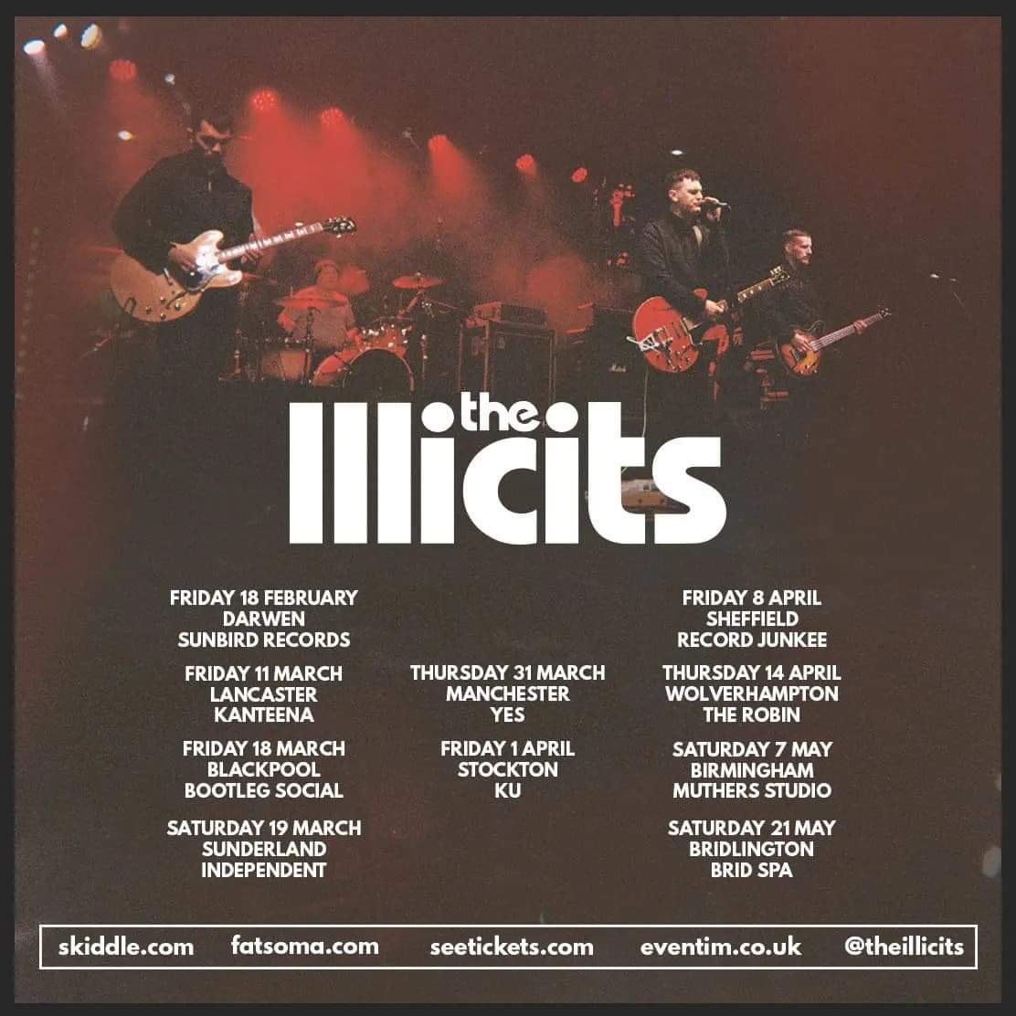 Blackpool we hit the <a href="/bootlegsocial/">BSR</a> tonight 👊

Get down early to catch some cracking support bands <a href="/ivoryskiesband/">Ivory Skies</a> <a href="/Kiwi_Official_/">Kiwi</a> 

linktr.ee/theillicits 

The Illicits X