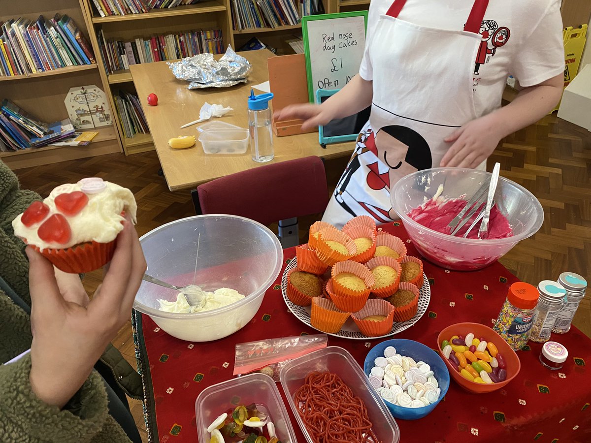 craig_parc's tweet photo. #RedNoseDay fundraising at @craig_parc and so far we have raised £50 with our decorate your own fairy cake stand and cake and biscuits sale.🧁 Thanks to all our pupils and staff who supported the cause. 😊 https://t.co/BKxHiX7CnH