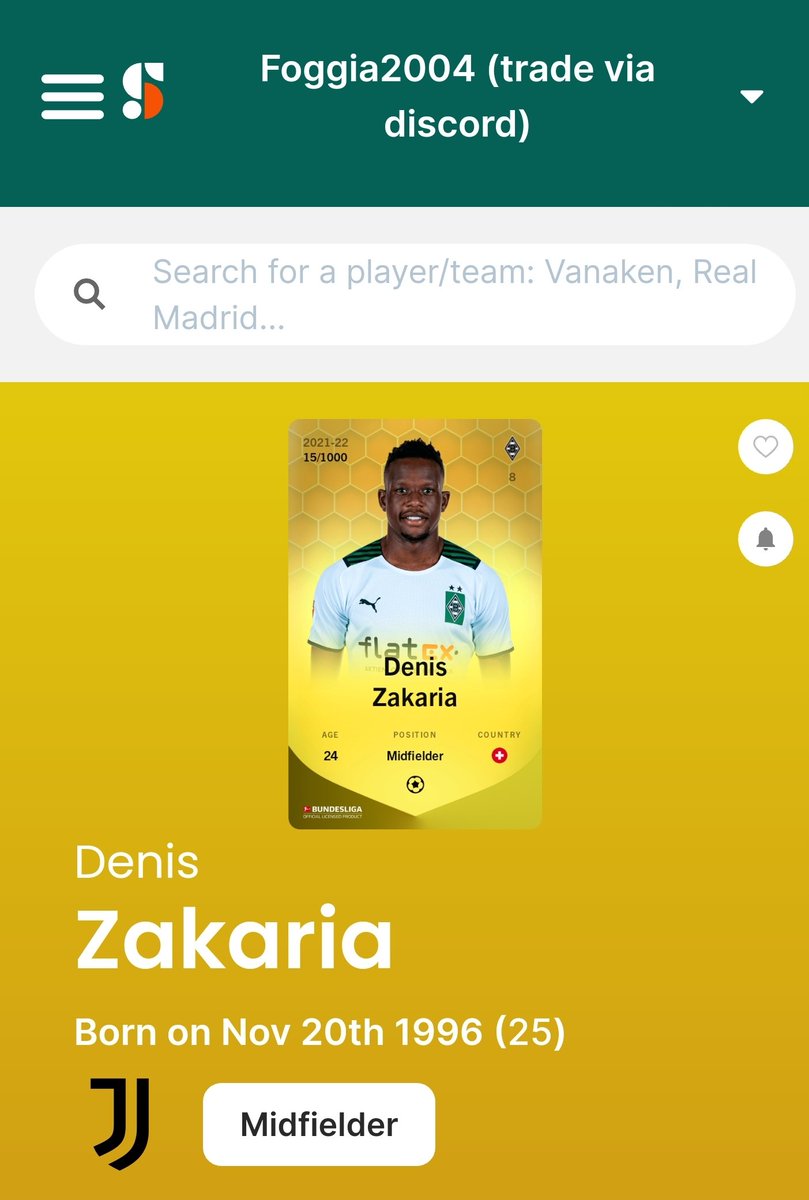 natopersorare's tweet photo. pour accélérer le déploiement de mon profil sorare, je giveaway. Pour tenter de gagner cette carte limited. Follow, tag 2 amis et partage.
Il est jeune, joue à la Juve et pour la suisse (actuellement convalescent).
Floor price actuel : 0.0276 eth soit +- 70€
Tirage lundi 20h. https://t.co/rllvSReVnv