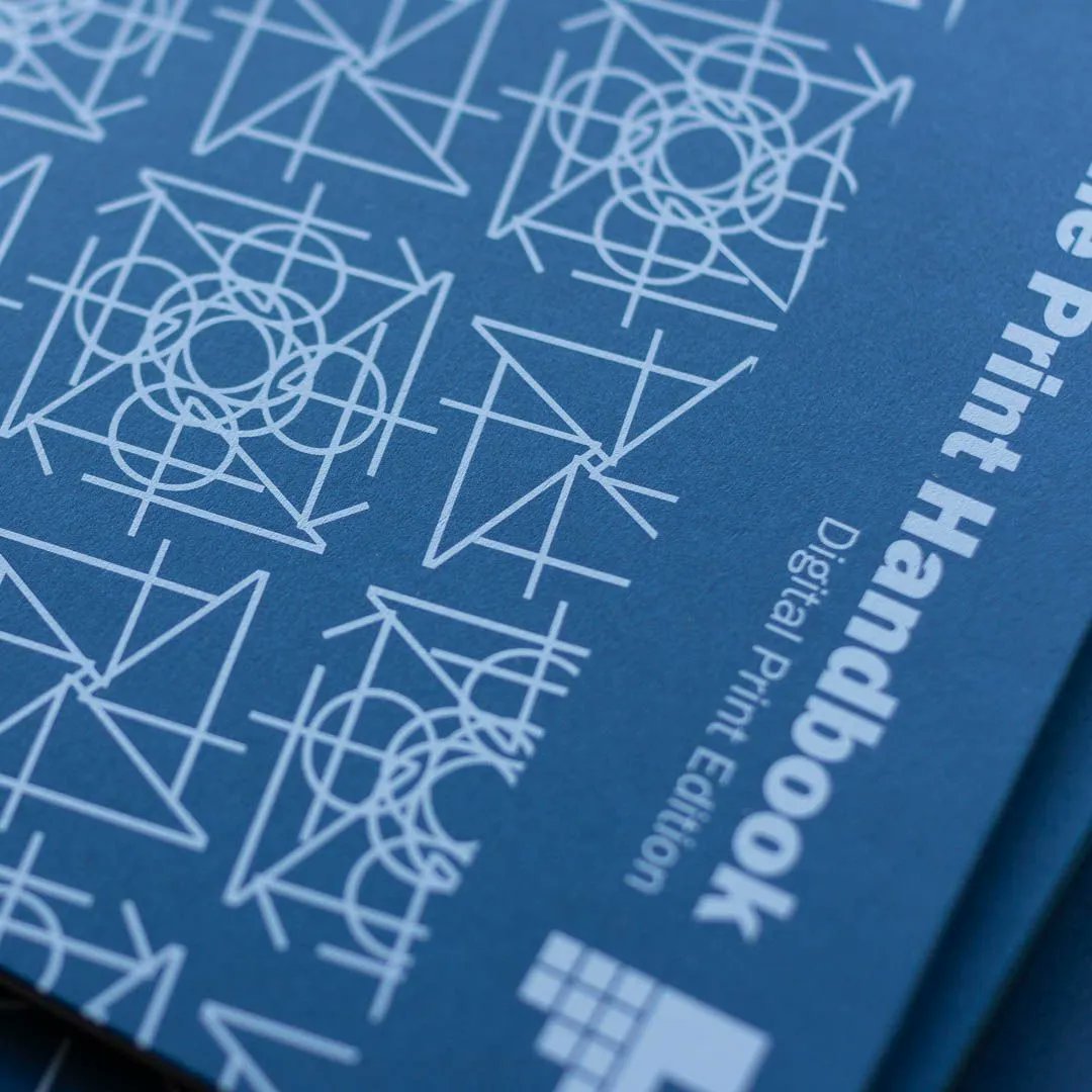 I think this is my favourite thing about the Digital Print Handbook. Every cover is unique – the pattern is made from the number of that particular book. I did mean supplying the printers with a 5000 page PDF! #printhandbook #cmyk #hpindigo #litho #digitalprint #illustration