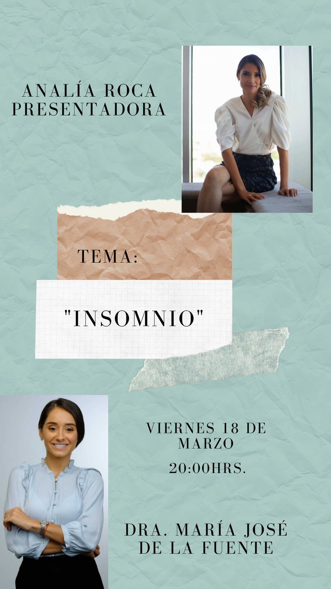 RocaAnalia's tweet photo. El 19 de Marzo es el Día Mundial del Sueño🥱😴es por eso que hablaremos en un Instagram Live del "Insomnio" con la Dra. María José de la Fuente, hoy a las 20:00 hrs. https://t.co/UHZ5BnEE8f