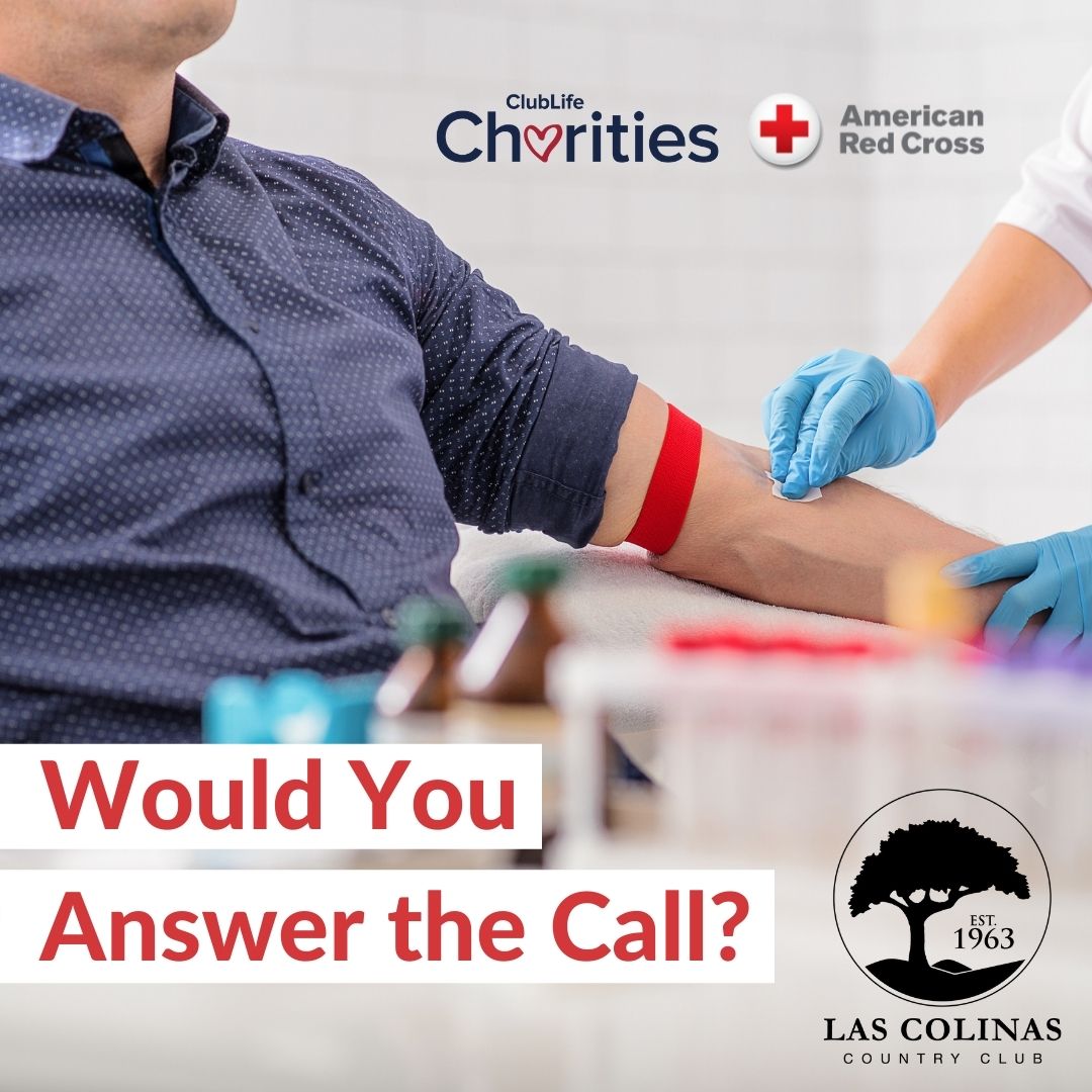 The Red Cross is experiencing the worst blood shortage in over a decade, so we're hosting a blood drive at the Club on Tuesday, March 29. Make your appointment for our Red Cross blood drive at rcblood.org/donate and search with keyword 'CLUBCORPTX'. #LasColinasCountryClub