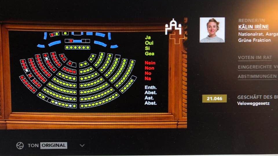 PatrickRerat's tweet photo. In 2018 74% of Swiss citizens voted for the promotion of cycling to be included in the Constitution. Today the implementation law was adopted by the Parliament! #bike https://t.co/TZQ9cYnnyX