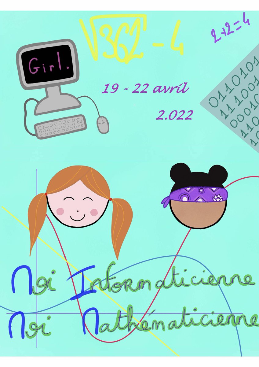 labriOfficial's tweet photo. Stage « Moi Informaticienne, Moi Mathématicienne », du 19 au 22/04/22. Le but : augmenter l'attrait des formations en informatique et en mathématiques auprès des filles. Voir, ici : https://t.co/DmJgr6gx3y https://t.co/gv2t11OQ7Y