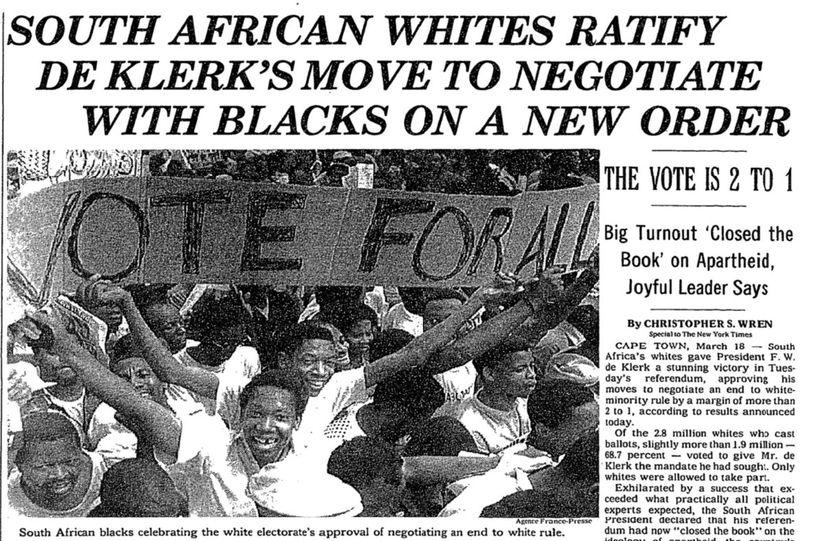 On this day in 1992, South Africans voted to end apartheid. nyti.ms/3MX9j0j