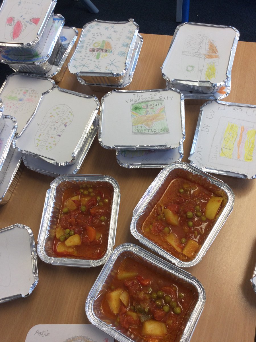 Happy Friday from 2M. We have been very busy cooking a delicious vegetable curry today. The children designed their own packagimg. #Year2 #cooking #vegetables #curry