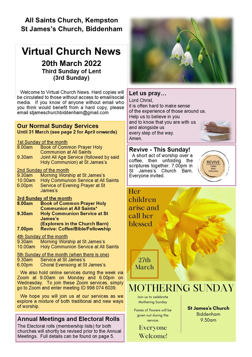 BiddenhamChurch's tweet image. This week's message and news (part 1)