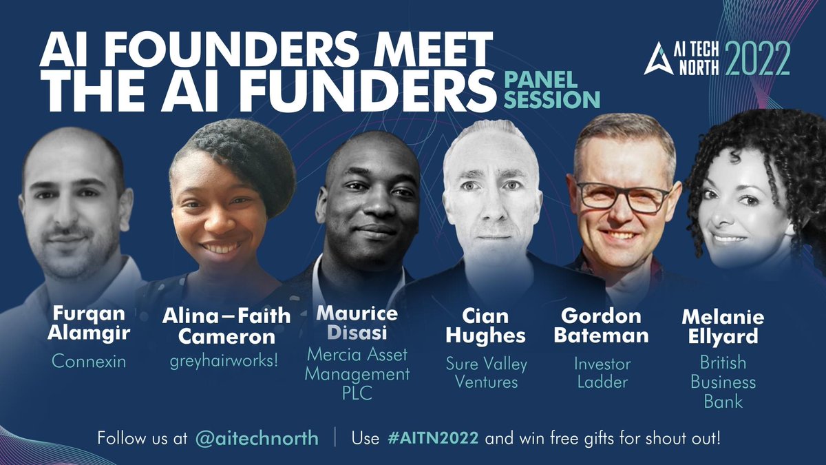 aitechuk's tweet photo. 🎇WHAT AN ENGAGING SESSION on Day2 of #AITN2022 in #Leeds!🎇
Our discussion on #AIforStartups invited mavericks from @BritishBBank,@Connexin,@greyhairworks,@Mercia_PLC,@SureValley,@InvestorLadder.

Check out recordings &amp; upcoming sessions here:
👉https://t.co/dJn9112QRB

#ai https://t.co/vuPIRX0ISu