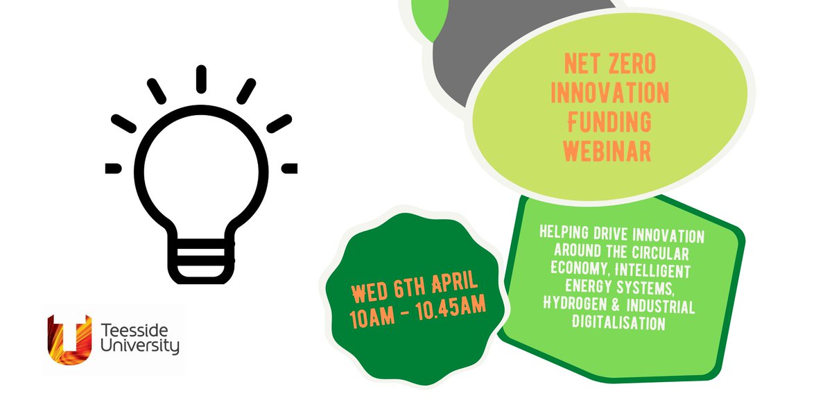 tu_enterprises's tweet photo. SME in #TeesValley? Join us on 6 April to hear more about funding opportunities that your company could capitalise on to help drive innovation around the #circulareconomy, Intelligent Energy Systems, #Hydrogen and #Digitalisation. 

📱✏️ Register online: https://t.co/bIgmJ6cVtS https://t.co/nShlK927rE