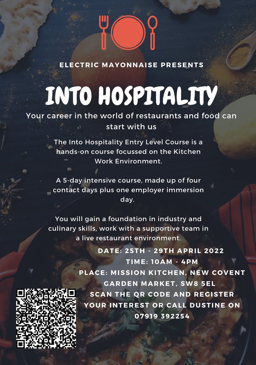 A great opportunity to fast track to hospitality industry contact them asap for a great chance of being able to have a space .. limited spaces.