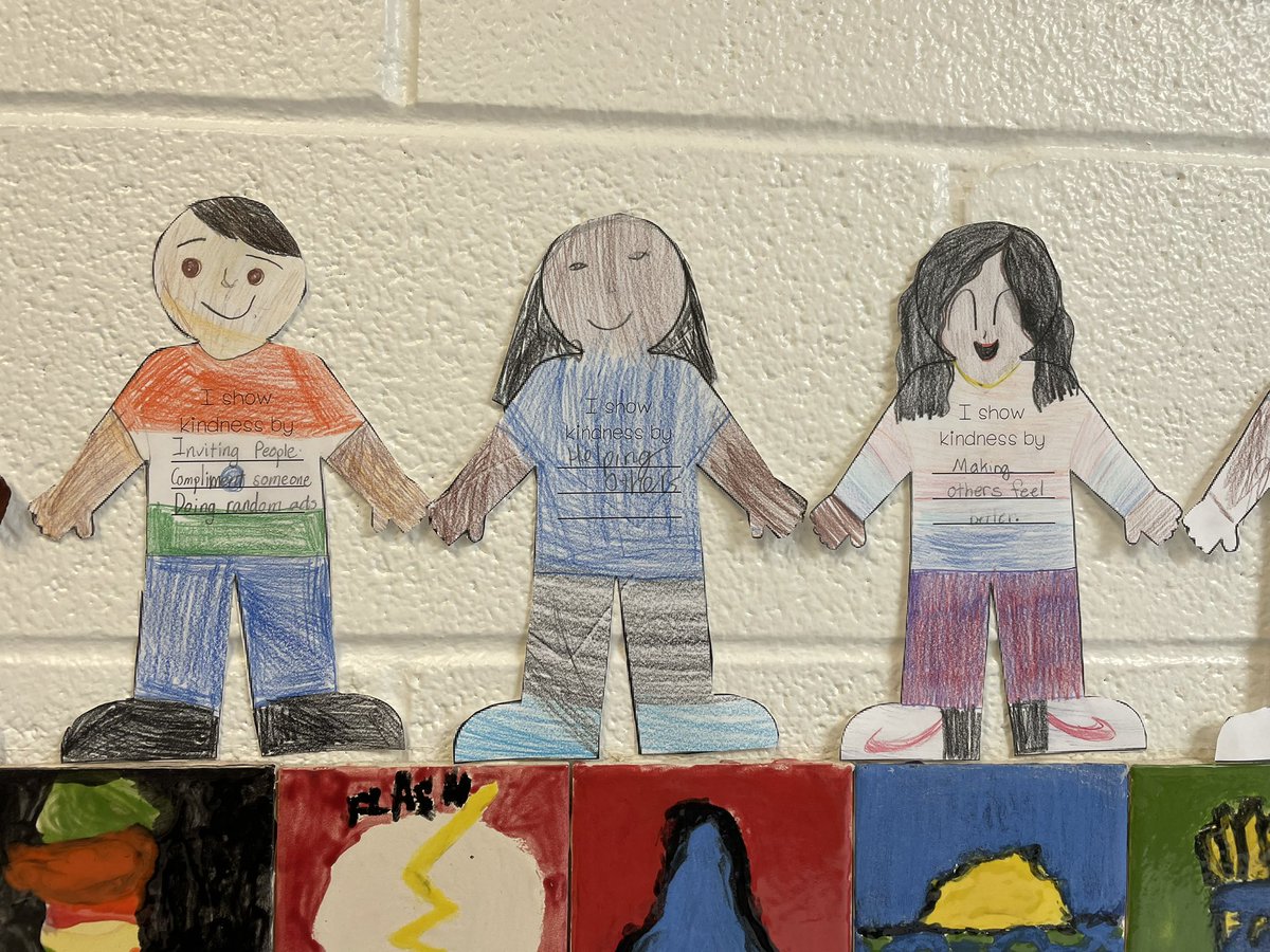 MsRegula5's tweet photo. We celebrated SEL Day by writing how to show kindness and displaying our messages in our school! #rlcbettertogether @LCPS_SEL https://t.co/7tXuIEjx86