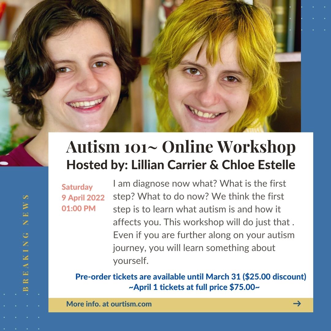 ourtism's tweet photo. This workshop is designed to help those who are autistic better understand themselves. We break down exactly what it's like to live and experience life as someone Autistic.
https://t.co/yR5TERDW1y

#Workshops #OurTism #ActuallyAutistic #Autism101 #OurTismEvents #April14 https://t.co/yBoqk3Vczq