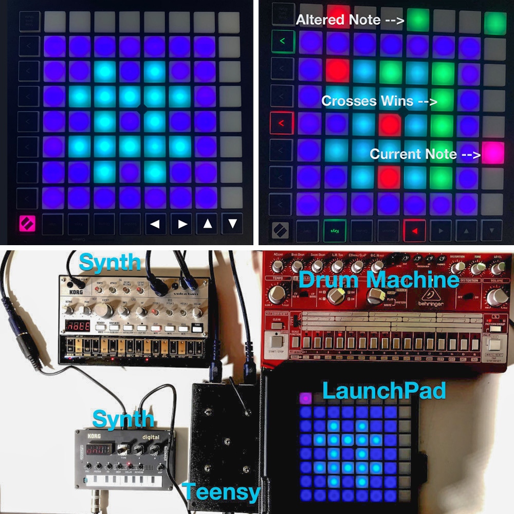 CoreElecAU's tweet image. John #hacked his #MIDI controller into playing #TicTacToe. The state of the game is used to generate the game&apos;s audio - driving a #synthesizer. The magic is provided by a #Teensy 4.1 Head to the link below to read the project and watch it in action. coreelec.io/ef
